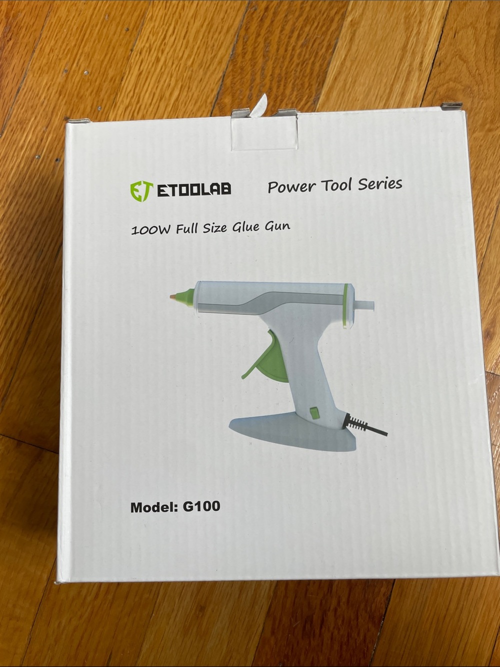 EToolab G100 100W Full Size Glue Gun - White & Green